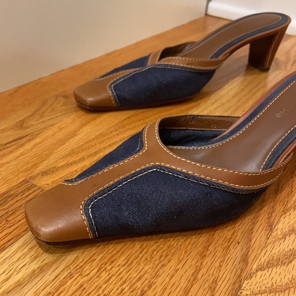 Unisa Vintage Brown & Jean Contrast Stitched Heels - Picture 8 of 13